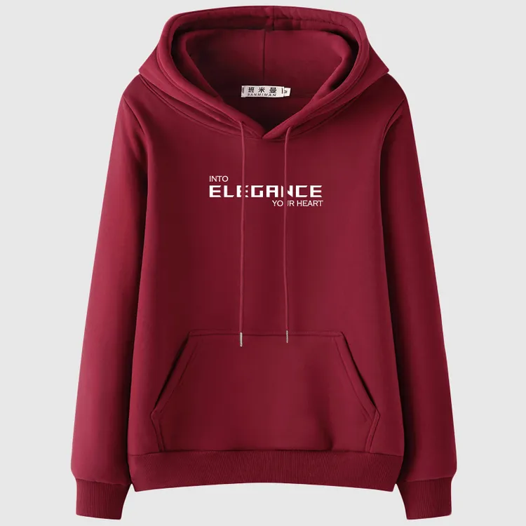 银狐绒正肩酒红卫衣女加绒加厚秋冬2025新款爆款大码微胖连帽显瘦