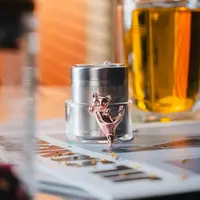 【黑米家】挂杯小猫咪 玫瑰金 设计师茶漏 彩盒装 304食品级不锈钢