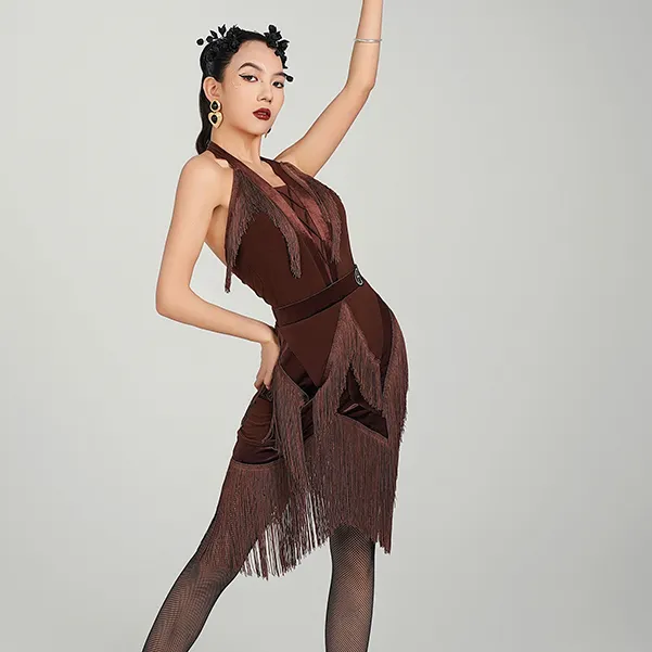 HC·DANCE新款拉丁舞服女成上下分体套装 DS1049+DX2045-1