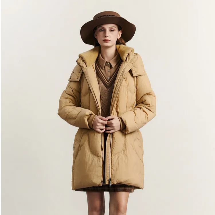 谜底中长款羽绒服女冬款设计感宽松保暖鹅绒面包服234MY1469