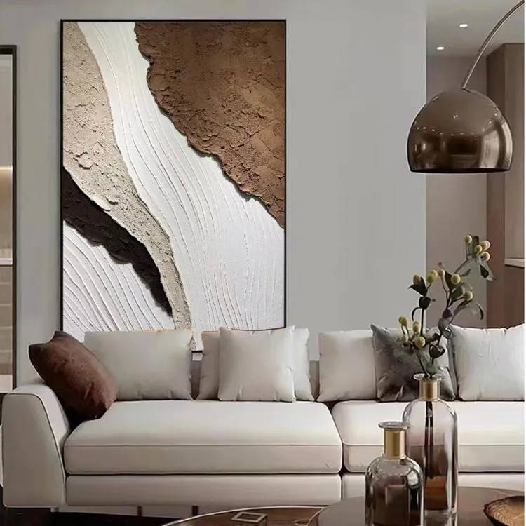 光语之境-侘寂风肌理感手绘画客厅玄关现代简约大幅落地画高档