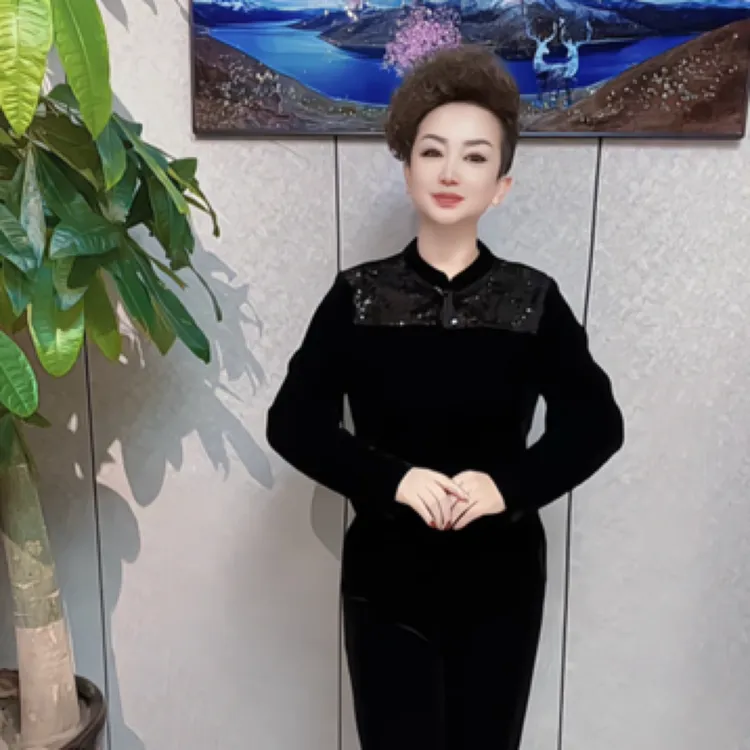 真丝丝绒中式上衣秋冬国风时尚气质显瘦洋气休闲长袖百搭复古