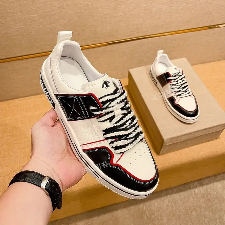 GNKY高端小白鞋子男潮牌爆款设计感小众休闲低帮黑白拼色时尚潮鞋