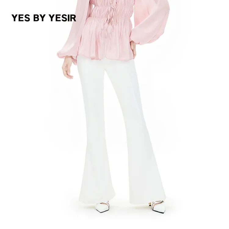 韩雪同款YES BY YESIR叶谦原创设计师2024修身喇叭裤24SLC35327