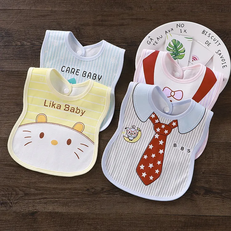 口水巾婴儿围兜宝宝防水围嘴婴幼儿U型吃饭兜纯棉加长