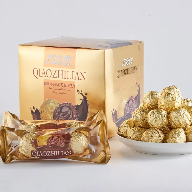 金沙球圣诞四层夹心巧克力爆浆精美礼盒装送礼臻选办公巧克力球