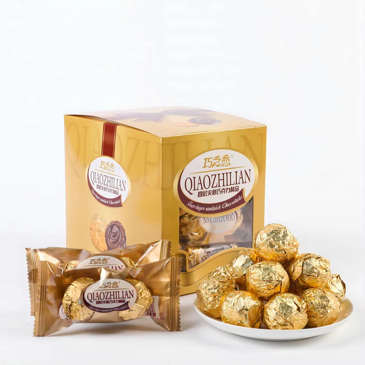 巧之恋金沙球巧克力四层夹心礼盒装婚礼喜糖伴手礼盒爆浆休闲零食