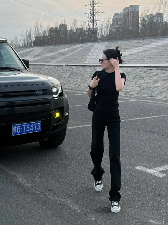 2025春季修身170高个子黑色牛仔裤女高腰显瘦堆堆直筒加长窄版裤