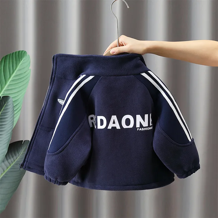 儿童奥粒绒外套秋冬装2025新款男童加棉加厚衣服男孩冬季保暖上衣