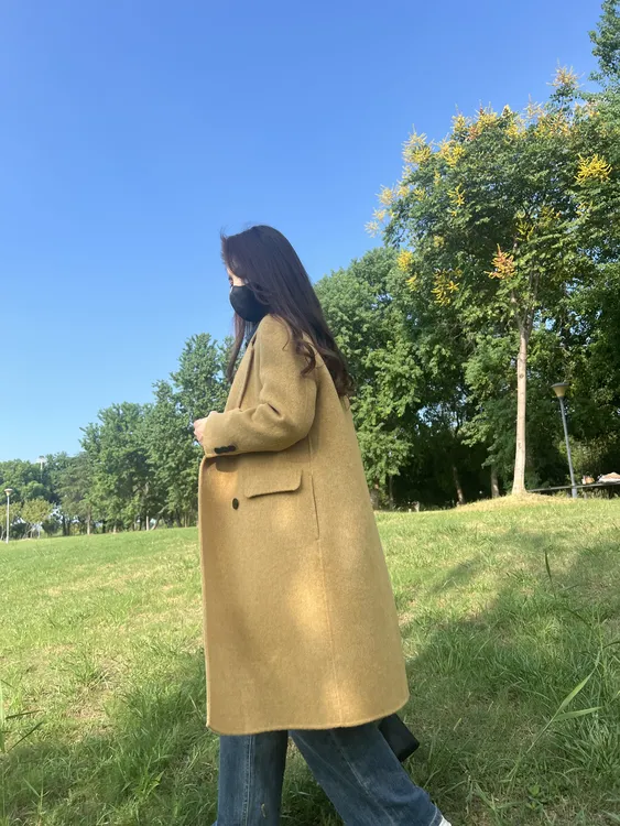 【反季清仓2】X 2024年小个子网红双面呢显瘦双面羊毛大衣秋冬2418