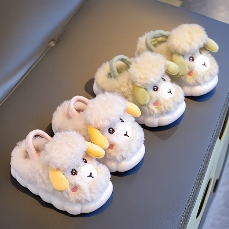 【平替好物】儿童棉拖鞋女1-3岁宝宝防滑居家加绒软底毛拖鞋秋冬季