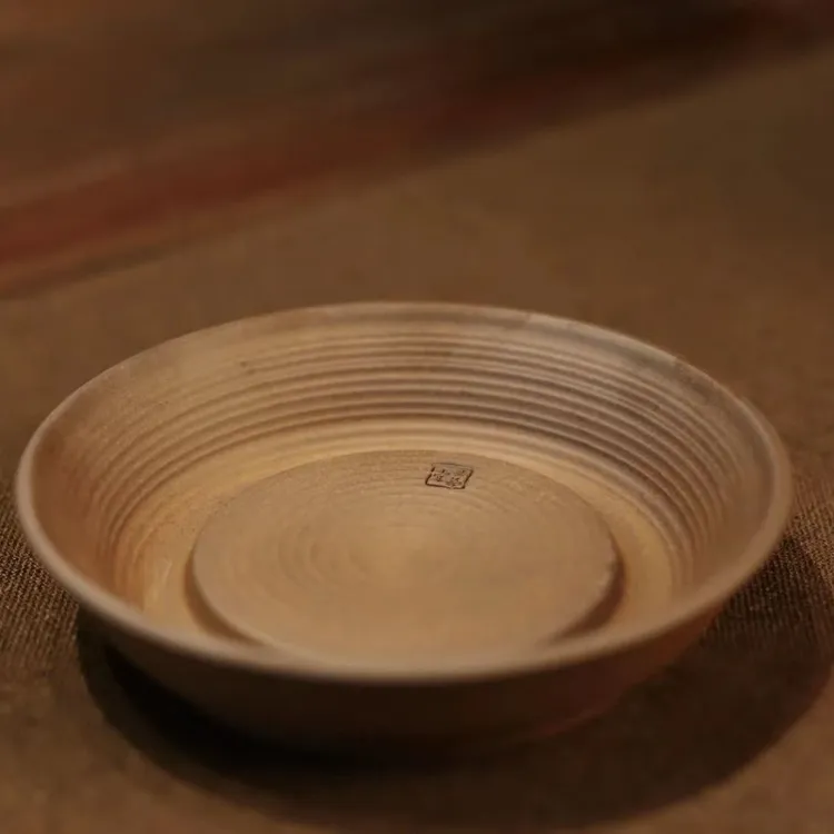 原矿老岩泥古风老式仿古手工复古风粗陶养壶壶承新中式圆形壶承