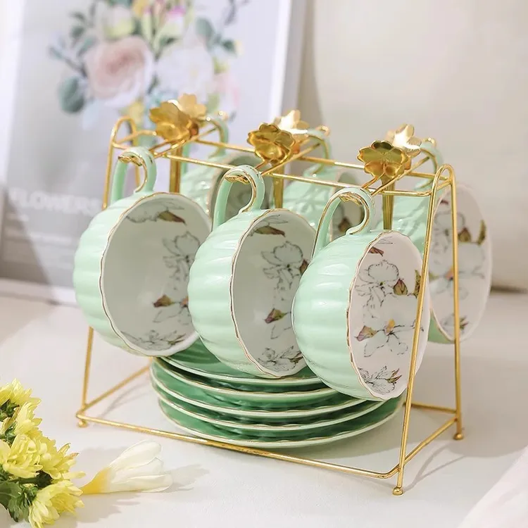 欧式陶瓷咖啡杯家用茶具轻奢创意高档金边杯碟英式精致红茶杯水杯