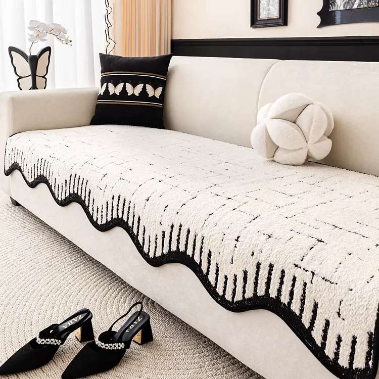 也米新款防滑沙发绒垫四季加厚高级感沙发巾秋冬沙发套罩巾