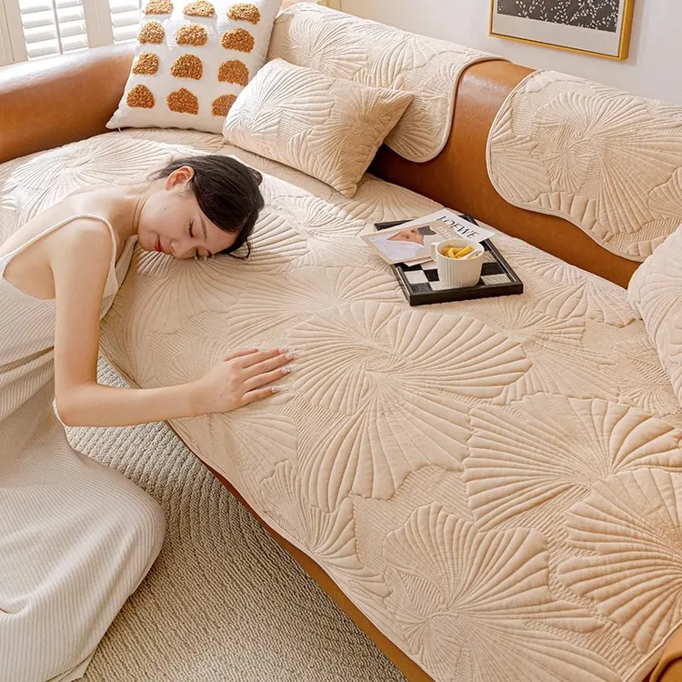 沙发垫四季通用防滑坐垫直排皮沙发三座一贵妃专用套罩盖布巾