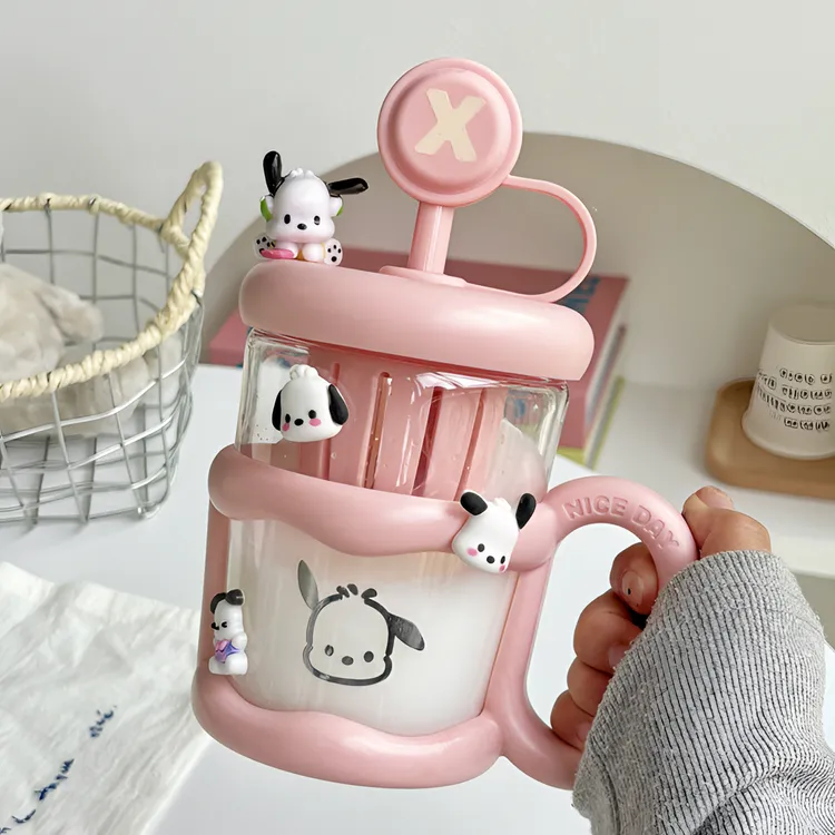 少女心杯子ins风高颜值简约带盖便携大容量泡茶水杯可爱防摔韩版