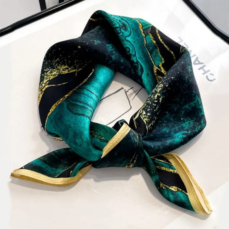 100%桑蚕丝小方巾70*70极光优高档真丝小丝巾女百搭祖母绿送妈妈