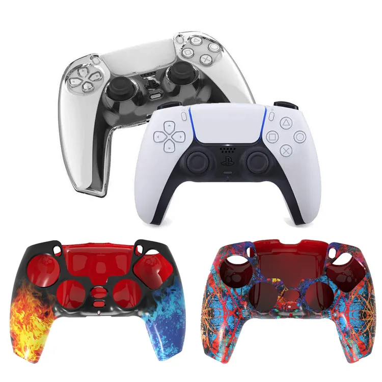 PS5游戏手柄水晶壳 PS5无线手柄保护壳 PS5游戏手柄 带图保护壳
