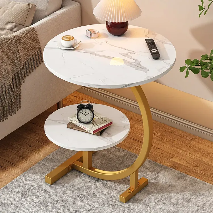 双层沙发小客厅简约喝茶边几现代网红小圆桌边柜轻奢家用阳台桌子