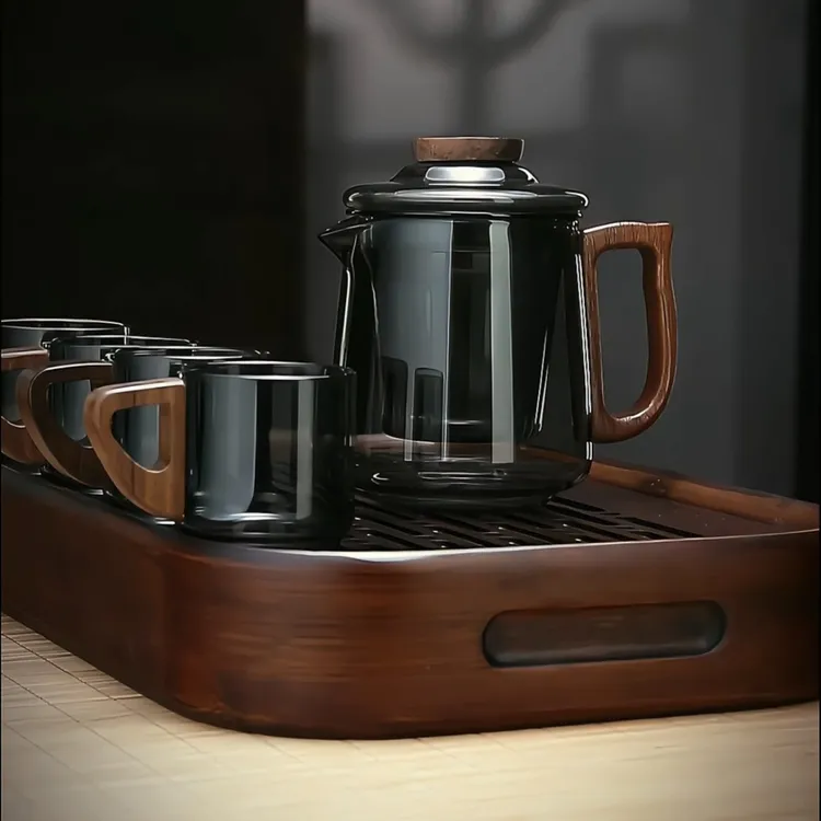 玻璃茶具套装家用功夫茶壶茶杯高温沏煮花茶合欢壶泡茶2023款茶具