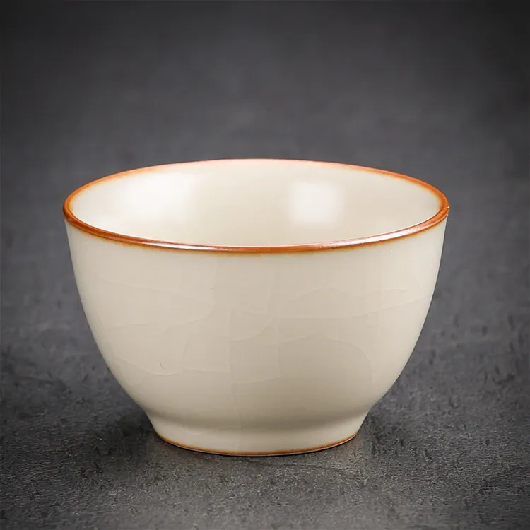 洞藏楼复古中式汝窑小品茗杯茶杯开片可养汝瓷主人杯单杯功夫茶具