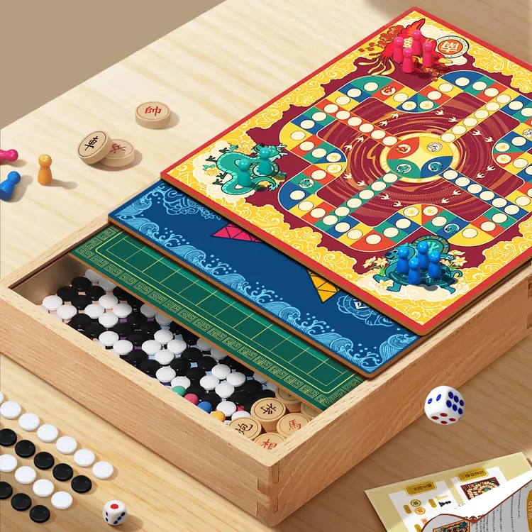 【天才之路】国风多功能棋10合1棋
