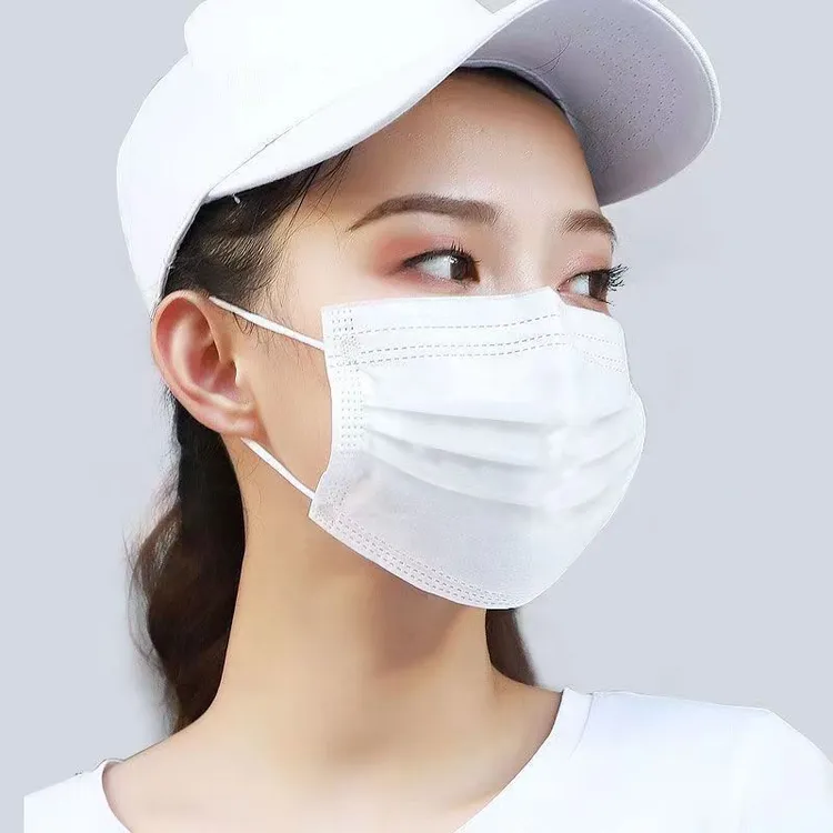 【 100支】白色独立一次性时尚春夏季三层防护口罩时尚显脸小