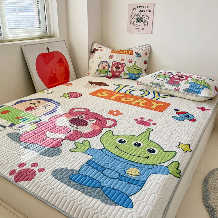 高档泰国乳胶凉席套件学生宿舍单人夏季席子家用可水洗折叠冰丝席