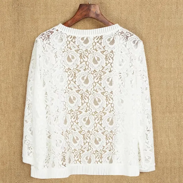 2024春夏季蕾丝开衫披肩时尚百搭镂空妈妈装洋气女士中年薄款外套