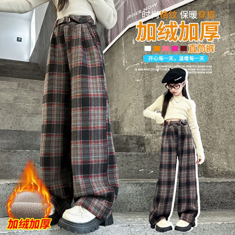 裤子韩版冬季女童中大童