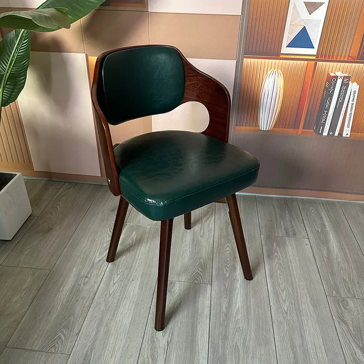 实木电脑椅餐椅家用复古法式化妆椅中古风梳妆凳子靠背学习椅子