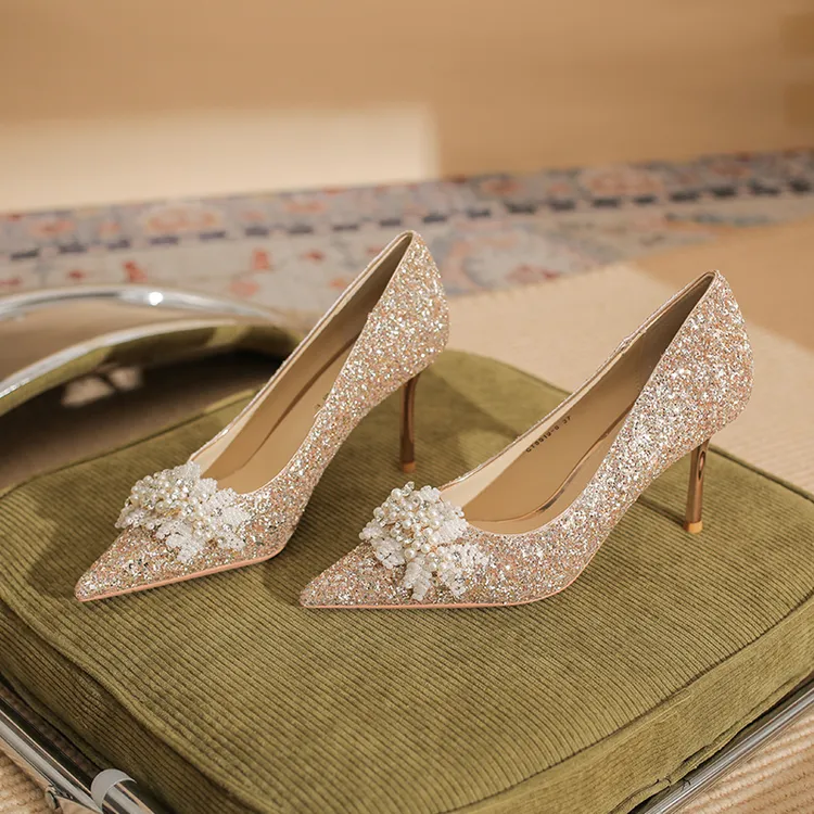 【AINER-CAT】819-12法式时尚高跟鞋女新款尖头细跟单鞋浅口女鞋