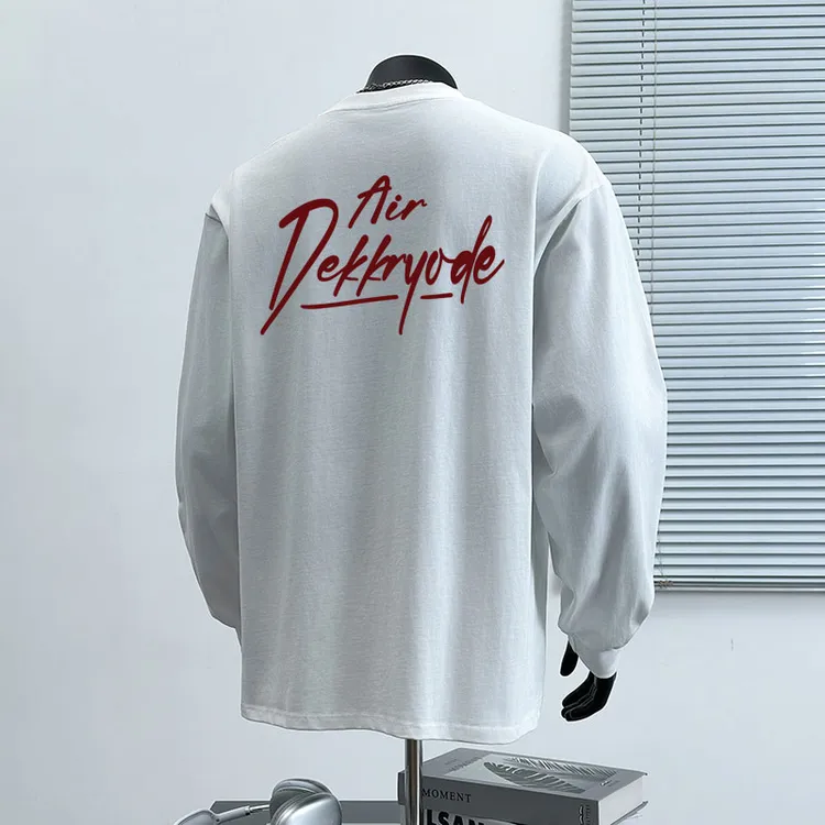 欧美式街头设计感字母印花纯棉长袖t恤男女秋季宽松情侣上衣潮牌