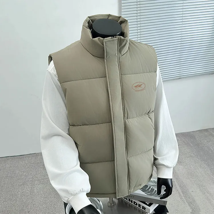 hiphop简约保暖立领马甲棉服男女冬季休闲百搭宽松无袖情侣外套潮