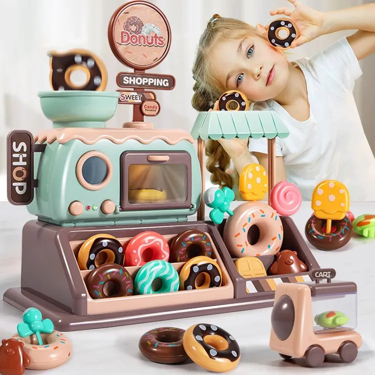 甜甜圈儿童冰淇淋车雪糕玩具女孩3真实6岁过家家女童宝宝生日礼物