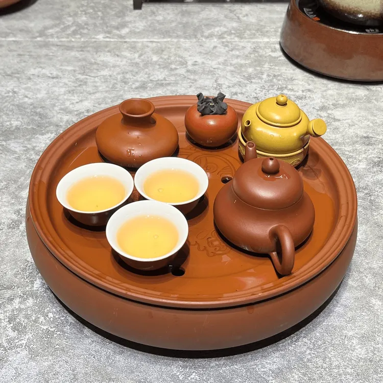 茶具茶盘干泡台茶盘紫砂茶具套潮州茶船干泡朱泥蓄水储水泡茶高端