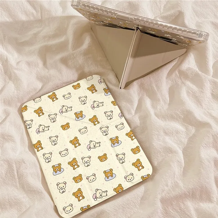 Y字三折卡通可爱轻松熊ipad10平板保护壳air6保护套pro2024平板壳