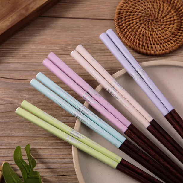 实木筷子彩色网红防霉公筷环保筷国风高贵孔雀绿古风高颜值不掉色