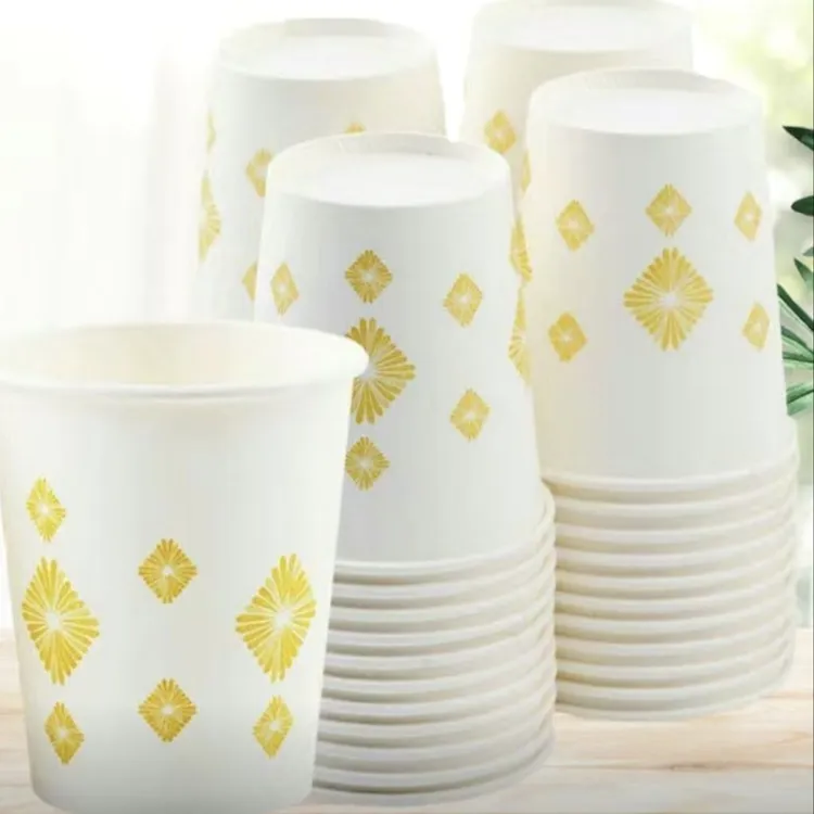 50-100只方格加厚纸杯喜庆咖啡杯结婚小号可爱婚庆加硬奶茶