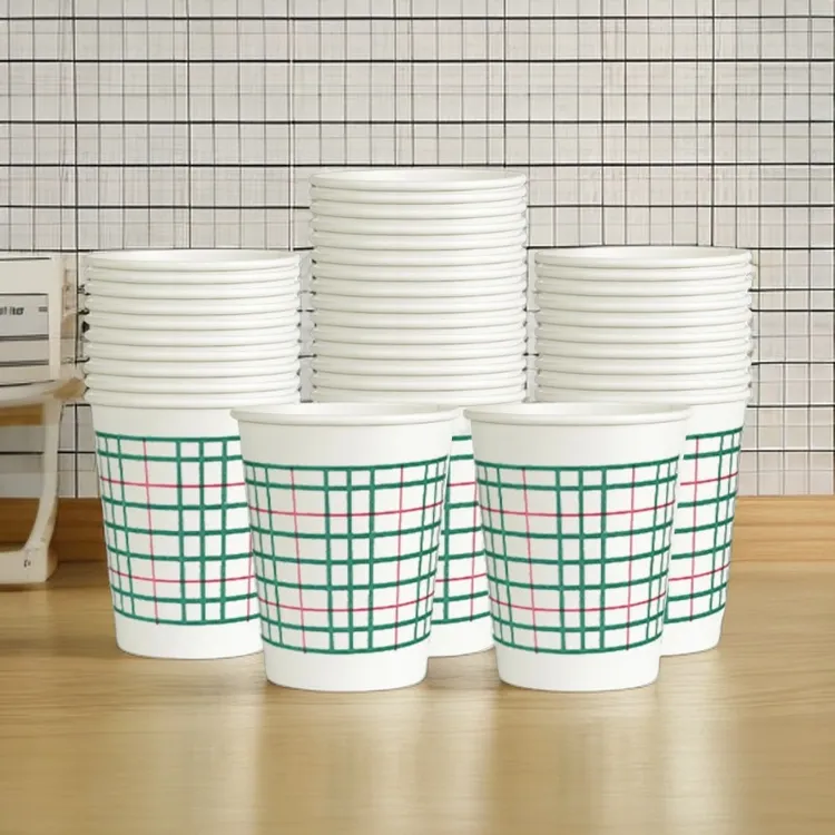 【经典方格】商务加厚一次性杯子批发家用商用办公网红甄选特厚