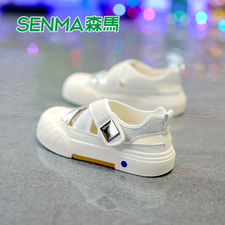 SENMA森马镂空小白鞋女2024夏季新款韩版百搭透气休闲魔术贴板鞋