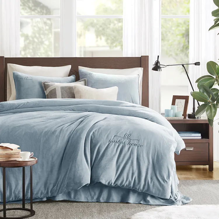 HARBORHOUSE牛奶绒四件套珊瑚绒床笠法兰绒床单被套加厚床上用品