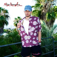 Ma3colm追梦系列雏菊元素古巴领衬衫满印泡泡格夏日限定卡米然