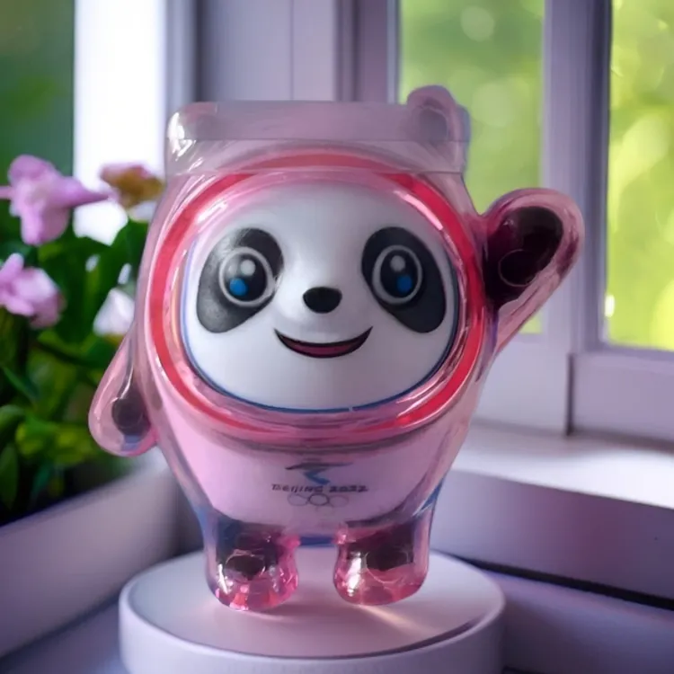 七彩发光五彩冰墩墩摆件手办送礼情侣组合玩具蓝色可爱