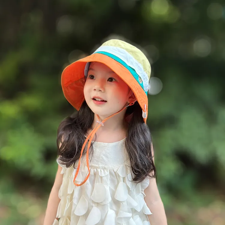 儿童防晒帽女童2025新款遮阳帽宝宝帽子夏季薄款女孩太阳帽渔夫帽