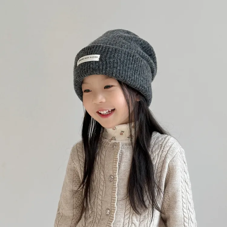 儿童帽子秋冬季女孩堆堆帽防寒护耳女孩毛线帽保暖男孩男童针织帽