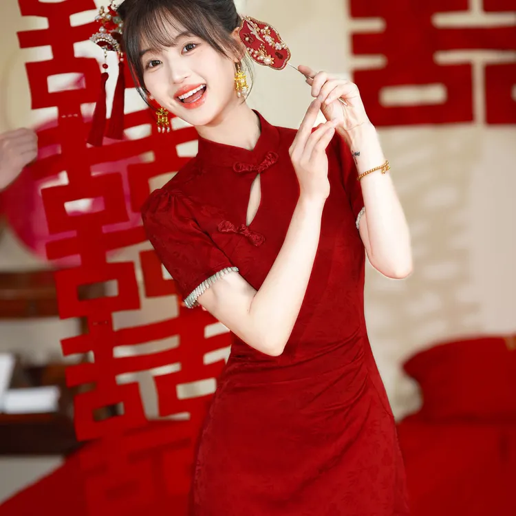 新中式改良旗袍敬酒服小个子2025新款