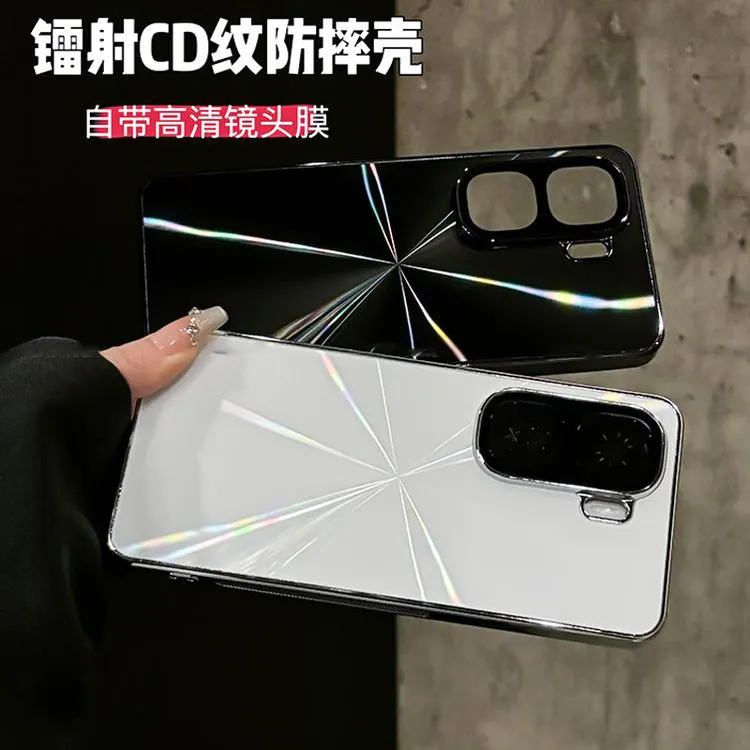 CD纹镭射电镀适用iQOOneo10/10Pro防滑条全包手机壳防摔创意简约