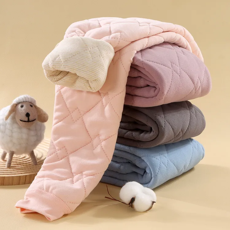 蚕丝羊毛加绒加厚校服棉服儿童保暖裤上新秋冬内穿冬三层夹棉打底