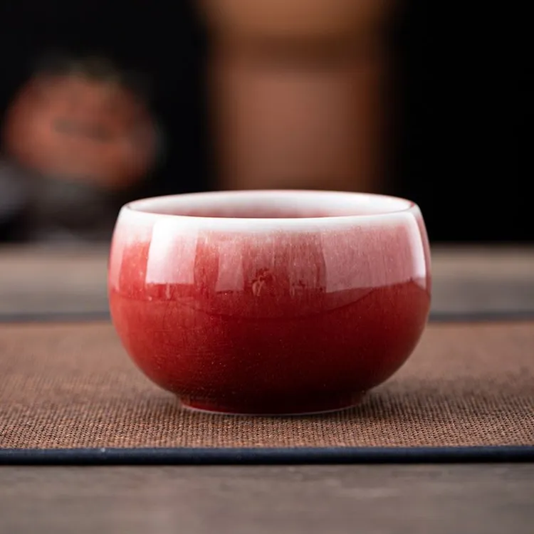 语诗阁郎红窑主人杯品茗大容量陶瓷茶杯质感色釉自用乔迁喜庆送礼